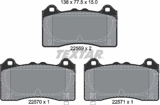 Тормозные колодки Textar передние для Ford Focus III 2015-2019. Артикул 2256901
