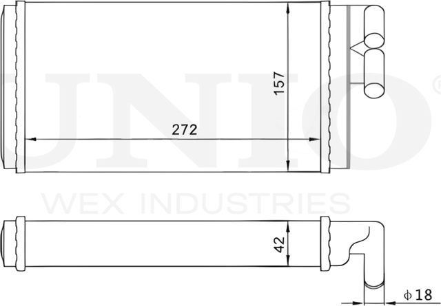 Радиатор отопителя (Unio). Артикул RAD-20018