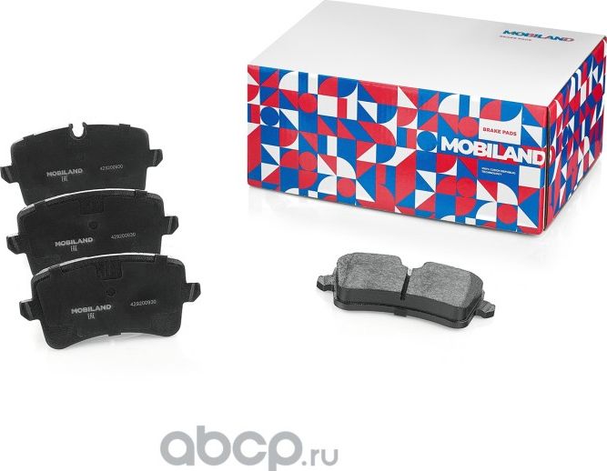 Колодки тормозные дисковые задние (4 шт.) с п/шум. пласт. AUDI A4 B8 (8K2) (Mobiland). Артикул 429200930