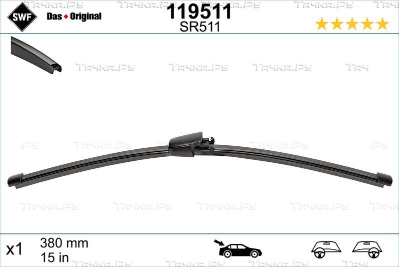 Щетка стеклоочистителя (дворник) SWF задняя для Volvo XC60 I 2008-2017. Артикул 119511