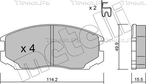 Тормозные колодки Metelli передние для Mitsubishi Lancer VII 1995-2003. Артикул 22-0221-1