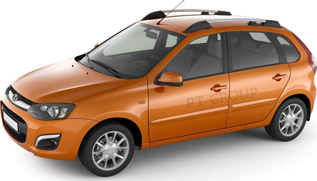 Рейлинги продольные PT Group Усиленные для Lada Kalina хэтчбек 2004-2018 Серебристый муар. Артикул 01190705