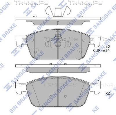 Тормозные колодки Sangsin Hi-Q передние для Ford Transit Connect II 2013-2026. Артикул SP4153