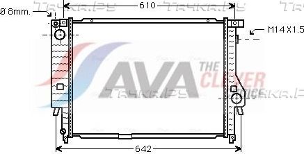 Радиатор охлаждения двигателя AVA. Артикул BW2144