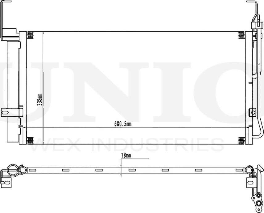 Радиатор кондиционера (Unio). Артикул RAD-30040