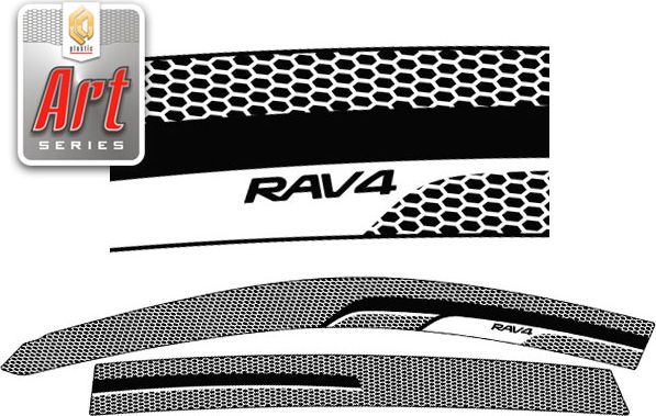 Дефлекторы СА Пластик для окон (Серия "Art" черная) Toyota RAV4 IV 2015-2019. Артикул 2010031512593