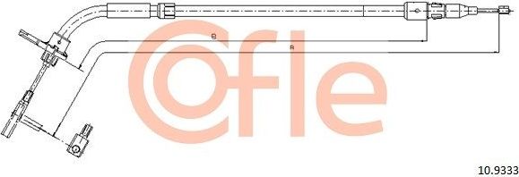 Трос ручника (тросик ручного тормоза) Cofle. Артикул 10.9333