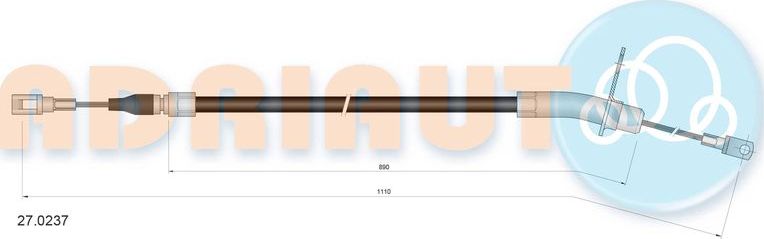 Трос ручника (тросик ручного тормоза) Adriauto. Артикул 27.0237