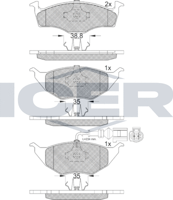 Тормозные колодки Icer. Артикул 181594-071