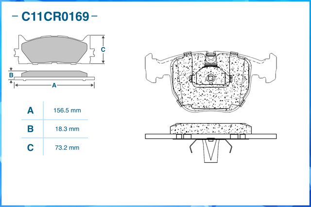 Колодки тормозные передние (Low Metallic) (Cworks). Артикул C11CR0169