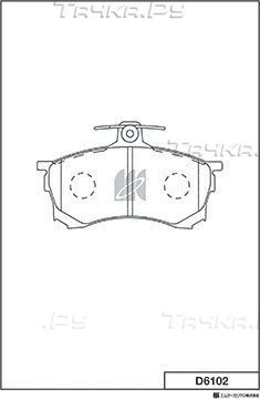 Тормозные колодки MK Kashiyama передние для Mitsubishi Eclipse II 1995-1999. Артикул D6102