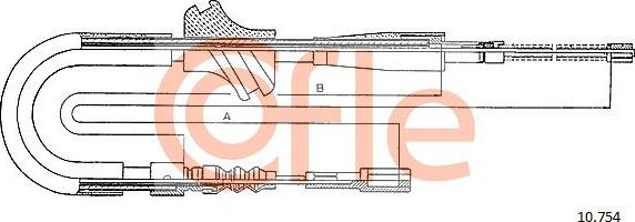 Трос ручника (тросик ручного тормоза) Cofle. Артикул 10.754
