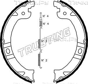 Тормозные колодки (стояночная тормозная система) Trusting задние для Dodge Grand Caravan III 1994-2000. Артикул 023.002K