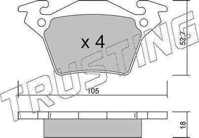 Тормозные колодки Trusting. Артикул 590.0