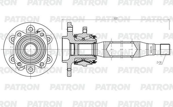 Полуось (привод в сборе, приводной вал) Patron. Артикул PDS0566
