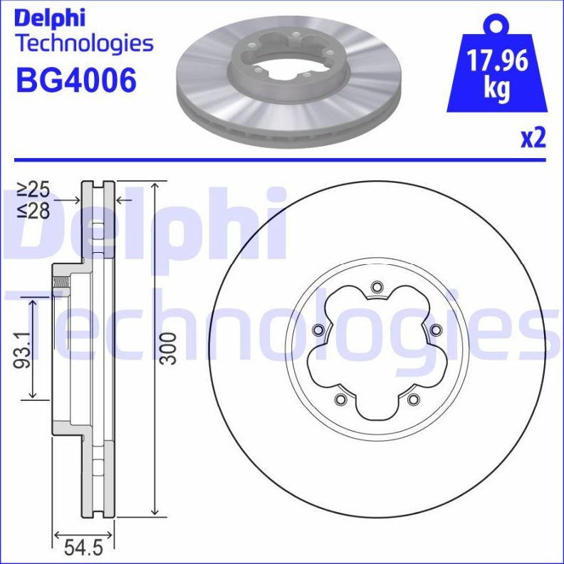 Тормозной диск Delphi. Артикул BG4006