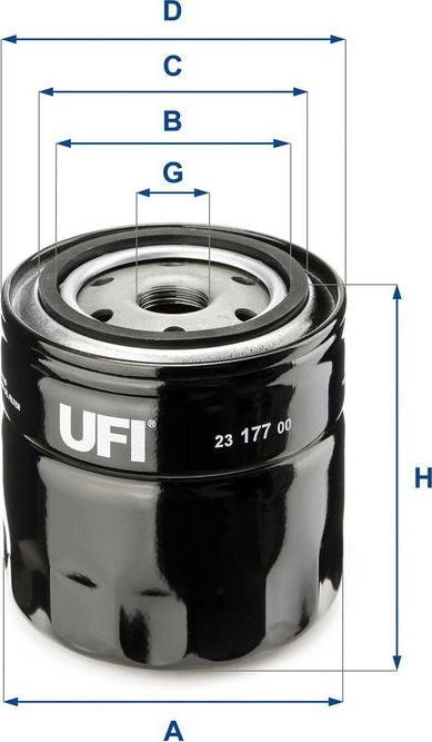Масляный фильтр UFI. Артикул 23.177.00