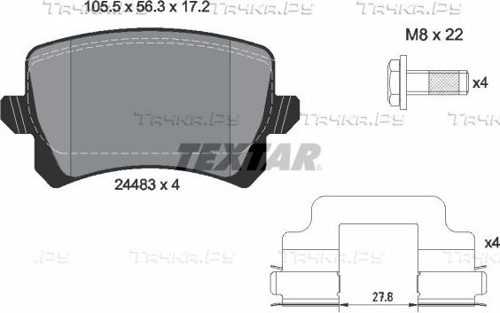 Тормозные колодки Textar Q+ задние для Volkswagen Passat CC I 2008-2012. Артикул 2448302