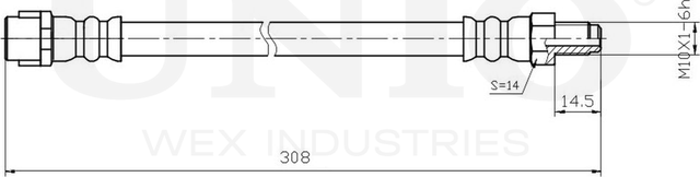 Шланг тормозной (Unio). Артикул BRH-10008