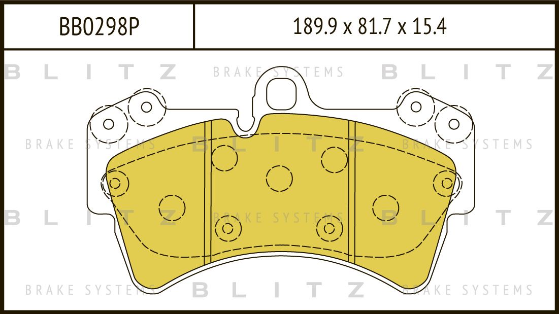 Колодки тормозные VW/PORSCHE/AUDI TOUAREG/CAYENNE/Q7 03- перед. (Blitz). Артикул BB0298P