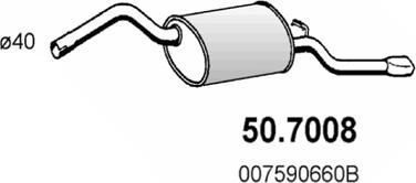 Глушитель (задняя часть) Asso. Артикул 50.7008