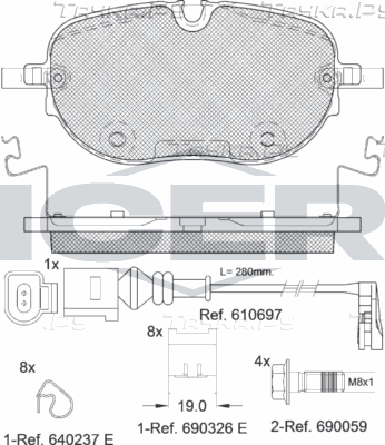 Тормозные колодки Icer для Volkswagen ID.3 I 2019-2026. Артикул 182390