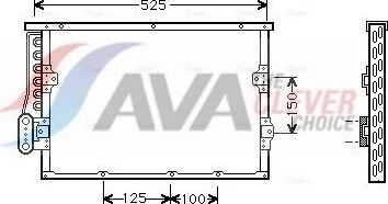 Радиатор кондиционера (конденсатор) AVA (алюминий). Артикул BW5191