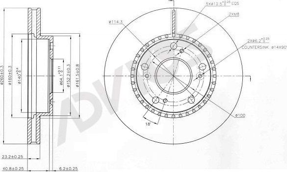Тормозной диск Advics передний для Honda CR-V I 1995-2001. Артикул C6F109B