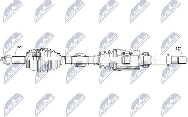 Полуось (привод в сборе, приводной вал) NTY передняя правая для Nissan X-Trail T32 2014-2026. Артикул NPW-NS-080