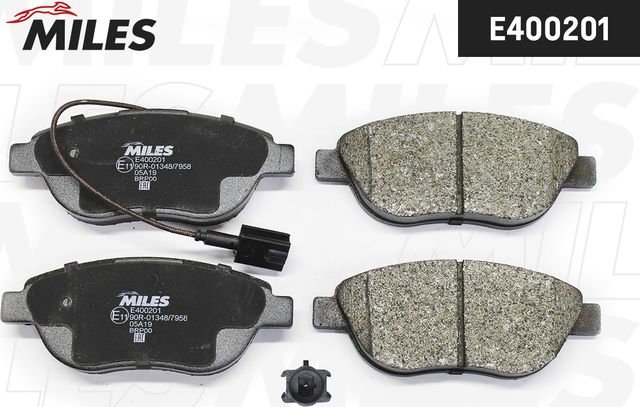 Тормозные колодки Miles (Low-Metallic) передние для Fiat 500L I 2012-2026. Артикул E400201