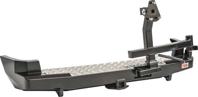 Бампер силовой РИФ задний с квадратом под фаркоп и калиткой для Chevrolet Niva 2002-2026. Артикул RIFCHN-20120