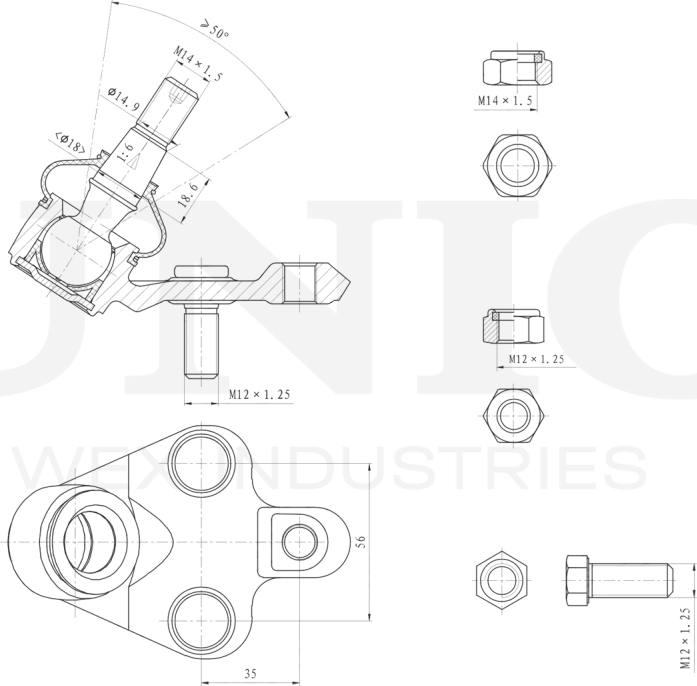 Опора шаровая (Unio). Артикул SSP-20009