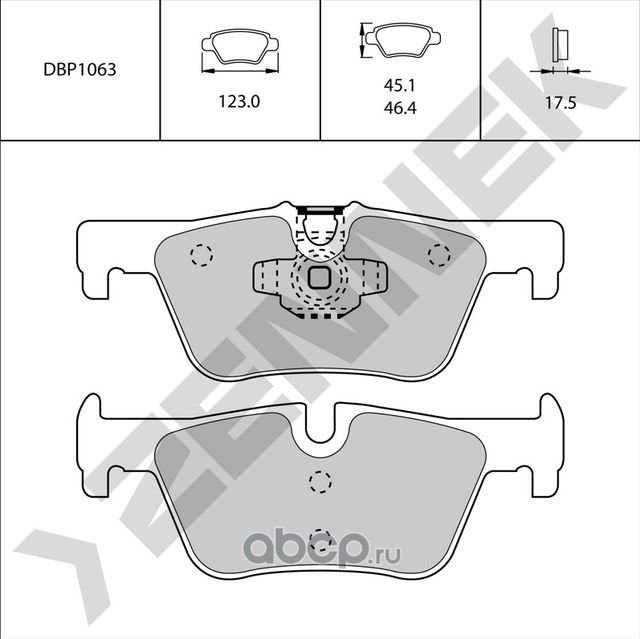 Колодки тормозные задние BMW 1 F20,/F21 11-19, 3 F30/F80 11-18, X3 F25 10-17, 2 (Zennek). Артикул DBP1063