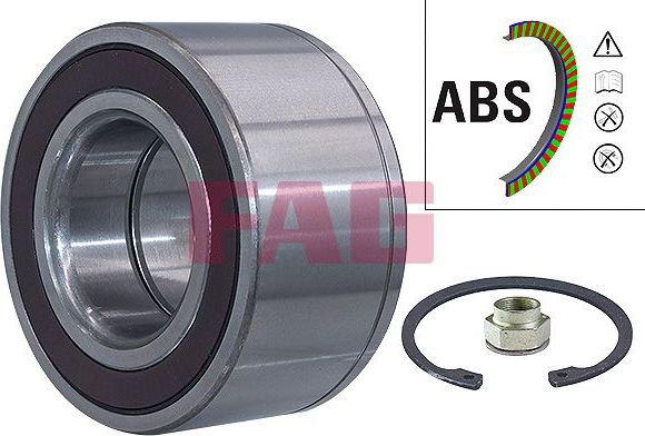 Ступичный подшипник (комплект) Fag передний для Fiat 500L I 2012-2026. Артикул 713 6908 00