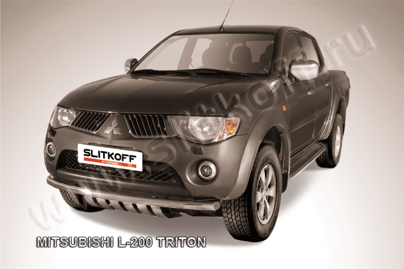 Защита Slitkoff переднего бампера d57 для Mitsubishi L200 IV Triton 2006-2015. Артикул ML010