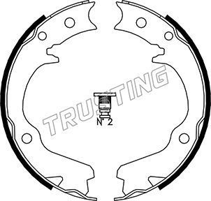 Тормозные колодки (стояночная тормозная система) Trusting задние для Subaru Forester I 1998-2002. Артикул 110.336