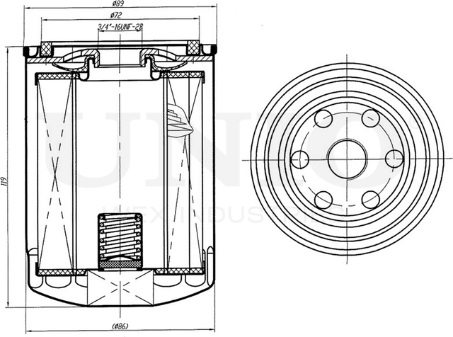 Фильтр масляный (Unio). Артикул FLT-20036