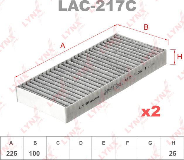 Салонный фильтр LYNXauto. Артикул LAC-217C