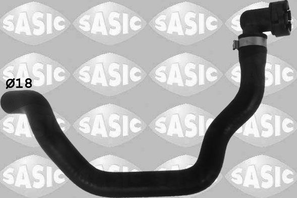 Патрубок системы охлаждения (радиатора) Sasic правый для Renault Kangoo II 2008-2026. Артикул 3404141