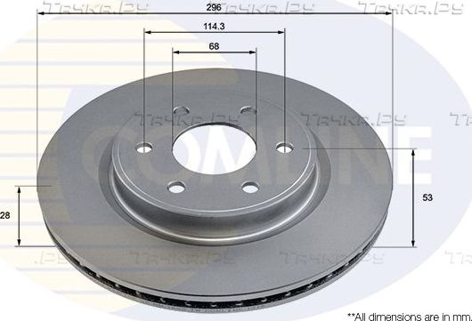 Тормозной диск Comline COATED передний для Nissan Navara D23 2015-2019. Артикул ADC2926V