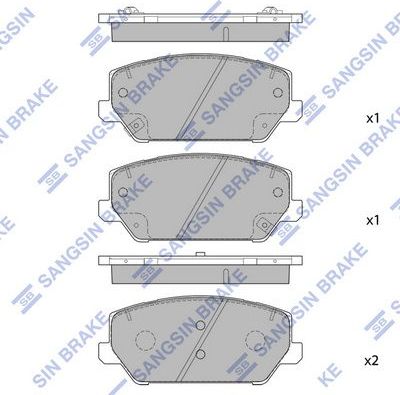 Тормозные колодки Sangsin Hi-Q. Артикул SP1906