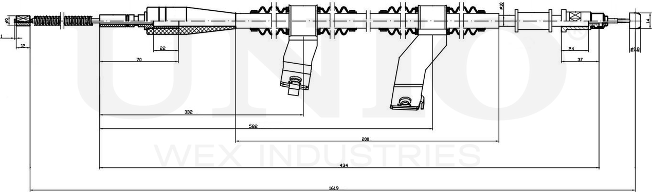 Трос ручного тормоза (Unio). Артикул CAB-60003