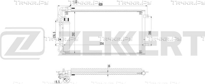 Радиатор кондиционера (конденсатор) Zekkert (алюминий). Артикул MK-3138