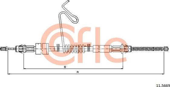 Трос ручника (тросик ручного тормоза) Cofle. Артикул 11.5669