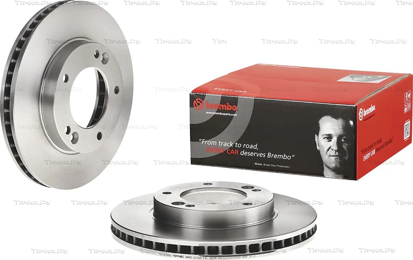 Тормозной диск Brembo PRIME LINE передний для Kia Sorento I 2002-2011. Артикул 09.9545.10