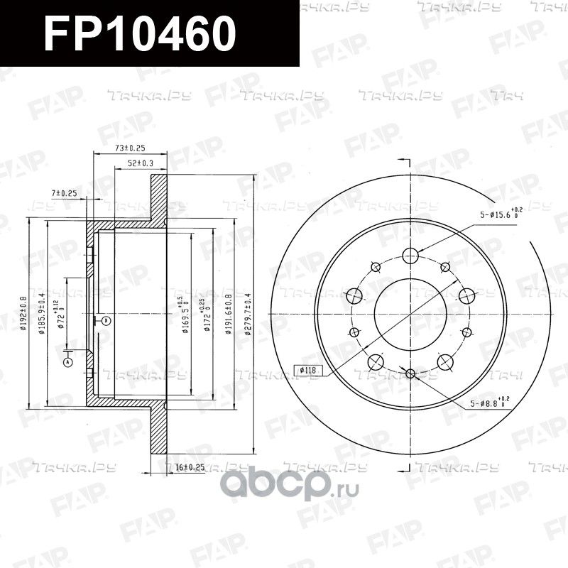 FP10460 ДИСК ТОРМОЗНОЙ (FAP). Артикул FP10460