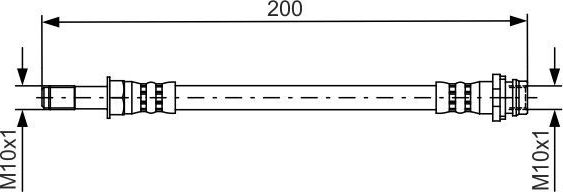 Тормозной шланг Bosch задний внешний для Ford S-MAX I 2006-2014. Артикул 1 987 481 443