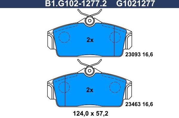 Тормозные колодки Galfer. Артикул B1.G102-1277.2