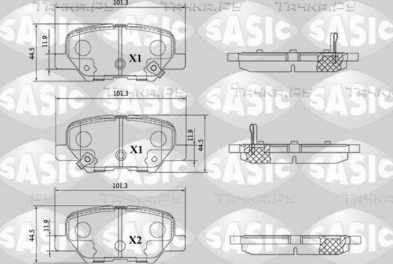 Тормозные колодки Sasic задние для Mitsubishi ASX I 2010-2026. Артикул 6210094