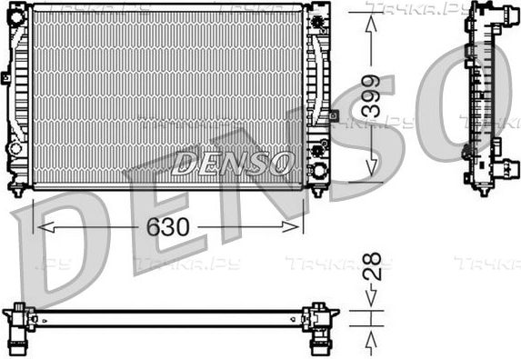 Радиатор охлаждения двигателя Denso (алюминий) для Audi A6 allroad I (C5) 2000-2005. Артикул DRM02031